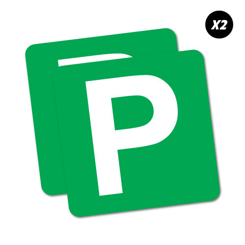 2X P Probationary Plate Green Sticker