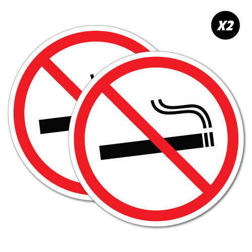 2 X No Smoking Circle Sticker