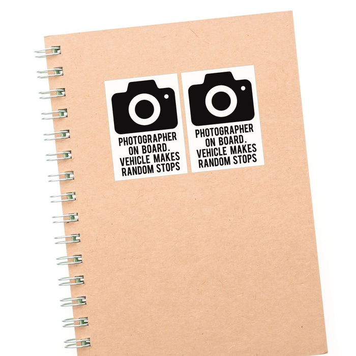 2X Photographer On Board Sticker Decal