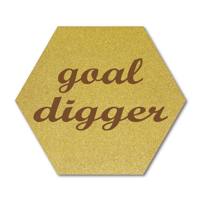 Goal Digger Gold Glitter Funny Success Work Hard Inspiration  Car Sticker Decal