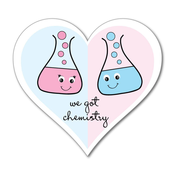 We Got Chemistry Cute Pun Science Joke Funny Flask  Car Sticker Decal