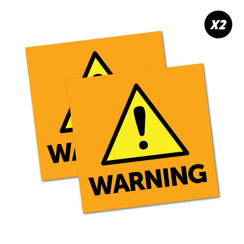 2 X Warning Sticker | Danger Signs Stickers - Sticker Collective