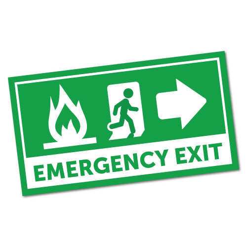 Emergency Exit Fire Sticker