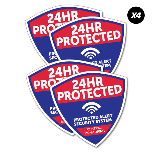 4X 24Hr Protected Security Sticker