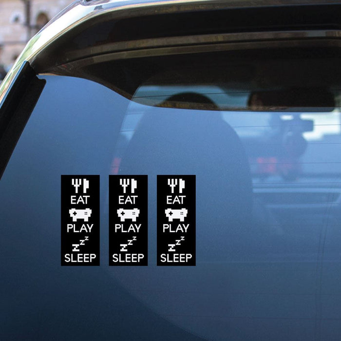 3X Eat Play Games Sleep Sticker Decal