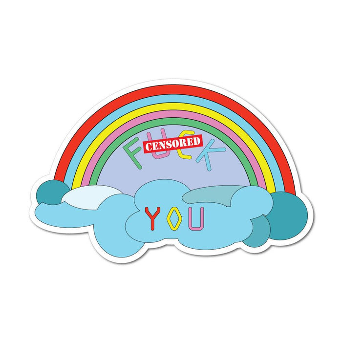 Fck You Rainbow Cloud Sticker Decal