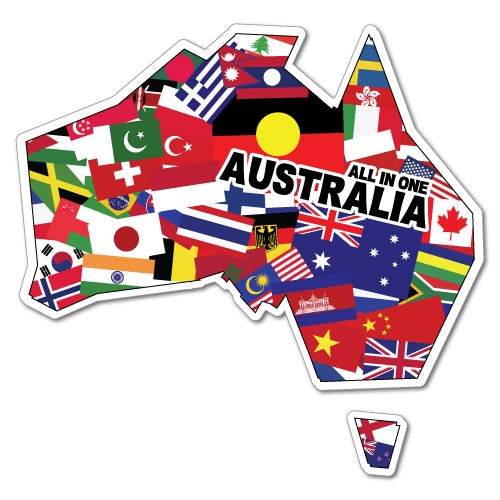 Australia All In One Multiculture Sticker