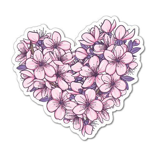 Cherry Blossom Sakura Heart Sticker