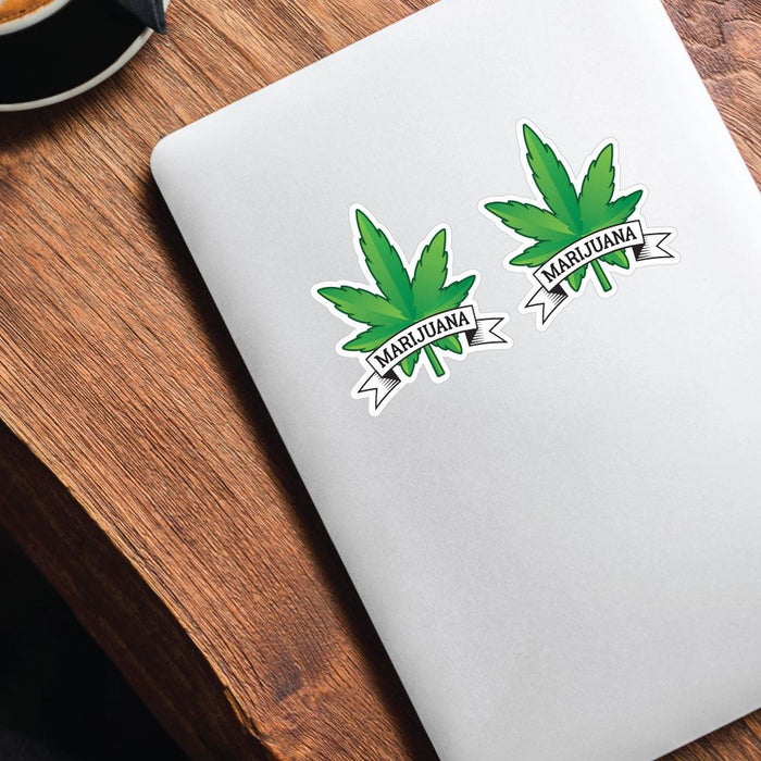 2X Marijuana Leaf Sticker Decal