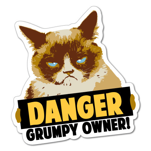 Danger Grumpy Owner Grumpy Cat Sticker | Cats Stickers - Sticker Collective