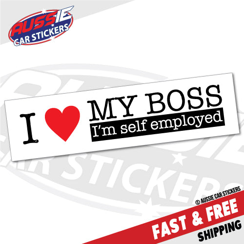 I Heart My Boss Sticker