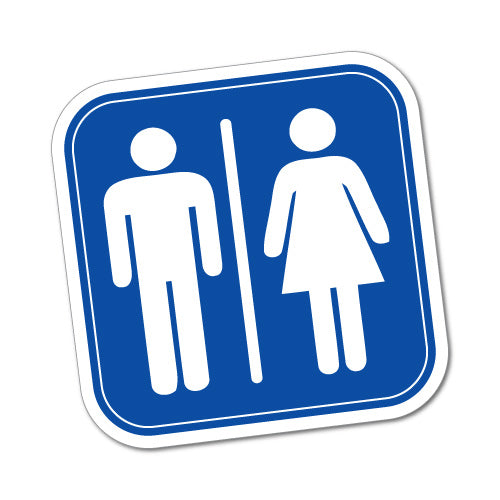 Unisex Toilet Sign Sticker