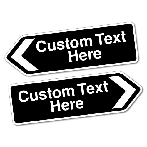 2X Custom Text Direction Sticker