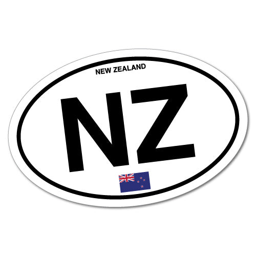 Nz Country Code Oval Label Sticker