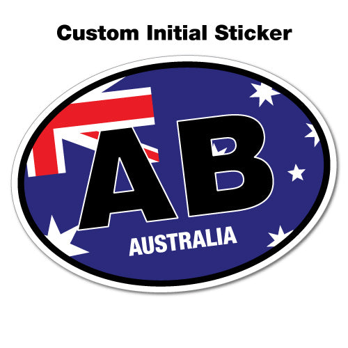Custom Initial Aussie Flag Sticker | Stickers - Sticker Collective