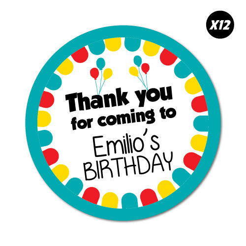 12X Custom Name Birthday Thank You Sticker
