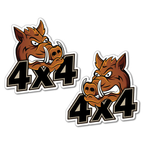 2X 4X4 Boar Sticker