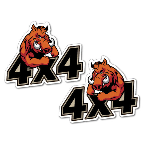 2X 4X4 Muscle Boar Sticker | Hunting Stickers - Sticker Collective