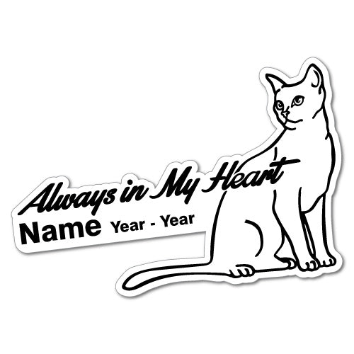 Custom Pet Cat Name Memorial Sticker