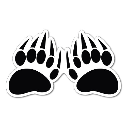 2X Bear Footprints Paw Sticker