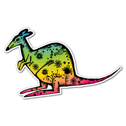 Cute Rainbow Kangaroo Aussie Sticker