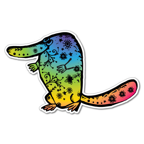 Cute Rainbow Platypus Aussie Sticker