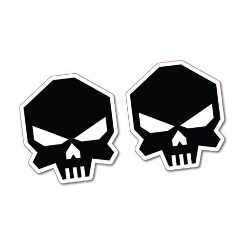 2X Front Skulls Helmet Laptop Sticker