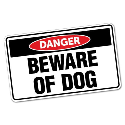 Danger Beware Of Dog Sticker