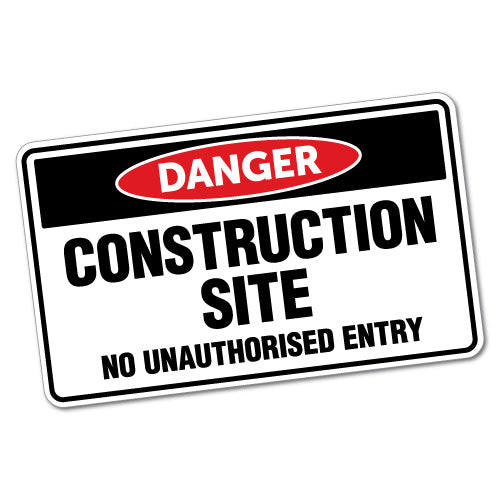 Construction Sign Sticker Danger Construction Site Sticker | Danger Signs Stickers - Sticker ...