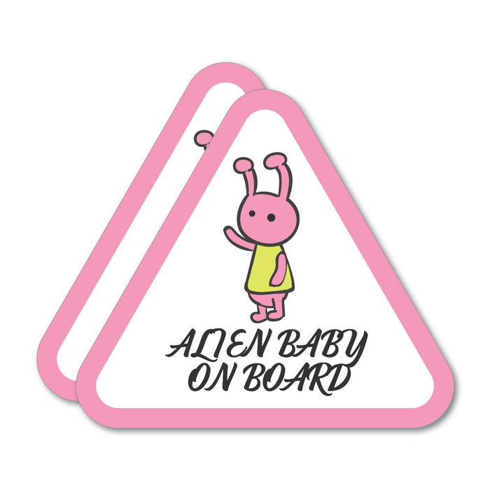2X Alien Baby On Board Sticker Decal