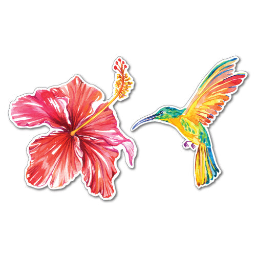 Hibiscus And Hummingbird Sticker