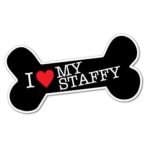 I Heart My Staffy Dog Sticker