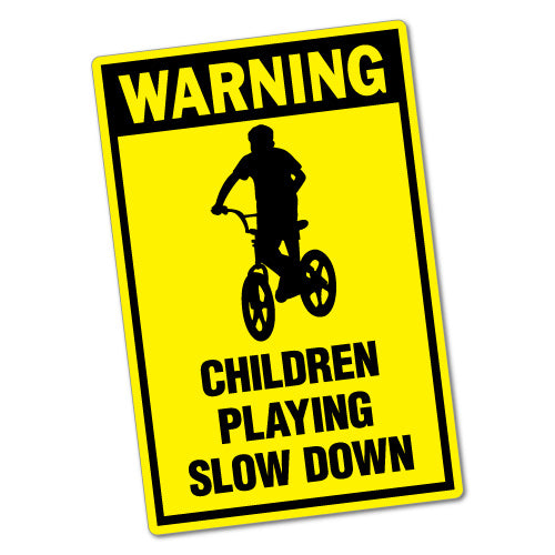 Children Playing Slow Down Sticker