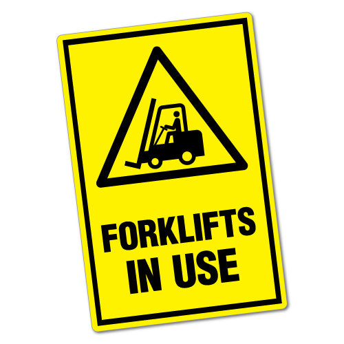 Warning Forklifts In Use Sticker