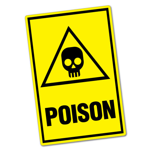 Warning Poison Sticker
