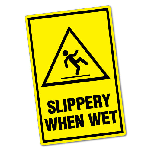 Warning Slippery When Wet Sticker