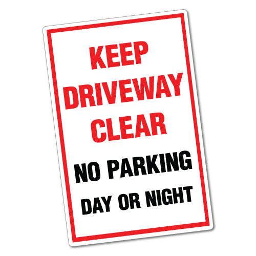 Warning Keep Driveway Clear Sticker