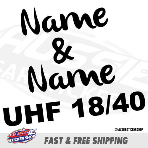Custom Name Uhf Radio Channel Num Caravan Sticker
