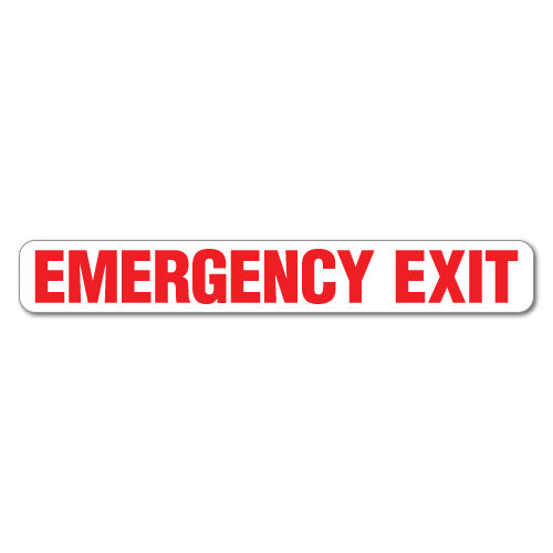 Emergency Exit Red Sticker | Fire Safety Stickers - Sticker Collective