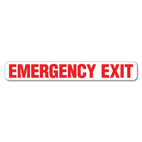 Emergency Exit Red Sticker