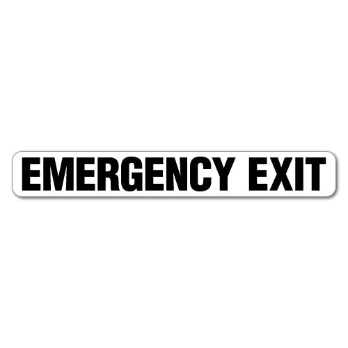 Emergency Exit Black Sticker