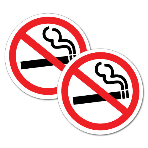 2X No Smoking Sign Sticker