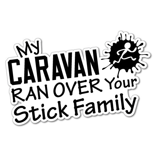 Caravan Ran Over Stick Family Sticker