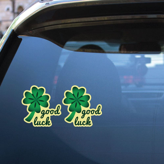 2X Good Luck Clover Sticker Decal