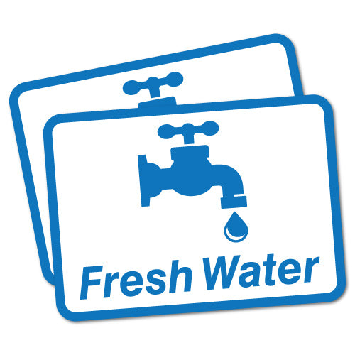 2 X Fresh Water Sticker | Signage Stickers - Sticker Collective