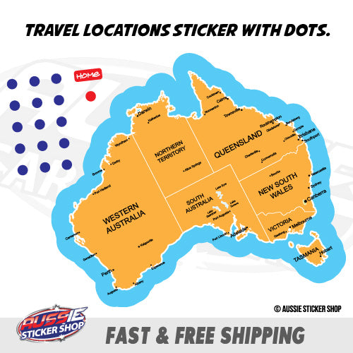Qld Postcode Map Sticker Map Australia Travel Location Sticker | Australian Stickers - Sticker ...