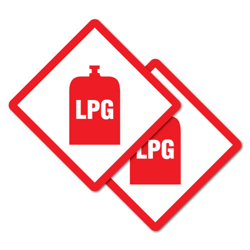2X Lpg Lp Gas Warning Danger Sticker