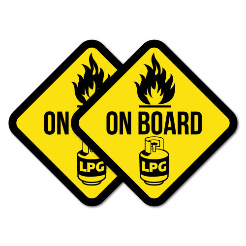 2 X Lpg Lp Gas On Board Warning Danger Sticker