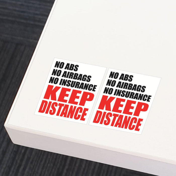 2X Keep Distance Sticker Decal