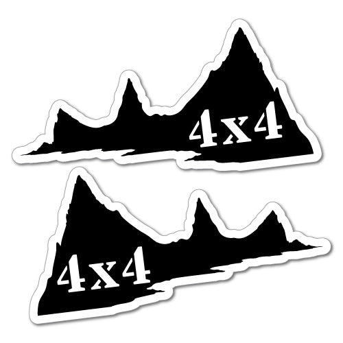 2X Mountains 4X4 Sticker